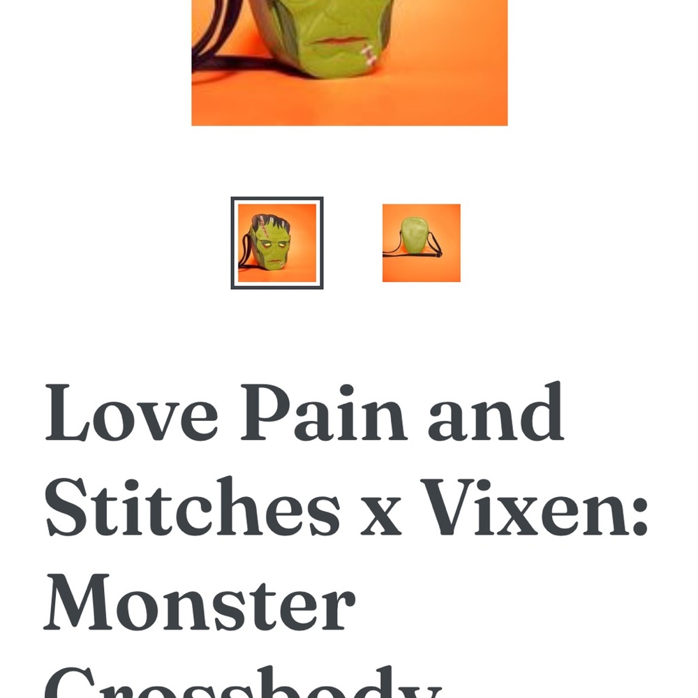 Vixen by Micheline Pitt Green Monster Messenger Bag - Picture 2 of 4